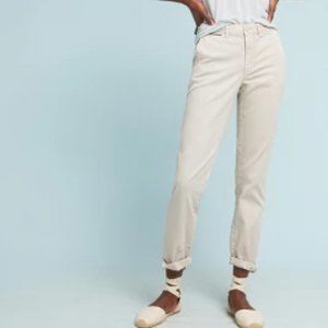 Chino by ANTHROPOLOGIE 27 Ivory Relaxed Chino Pants Pockets
